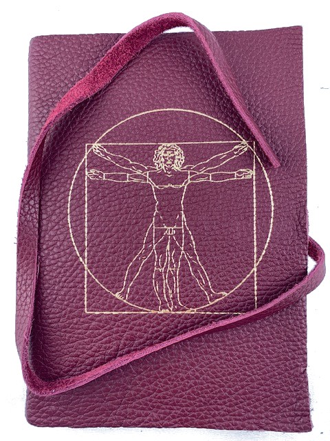 Diario in pelle LEONARDO – uomo vitruviano – chiusura con il laccio - Image 6