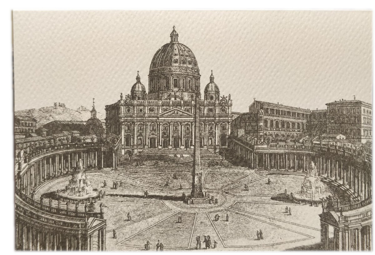 SCATOLA CONTENENTE 10 BIGLIETTI DOPPI E BUSTE CON VEDUTE DI ROMA - Image 4