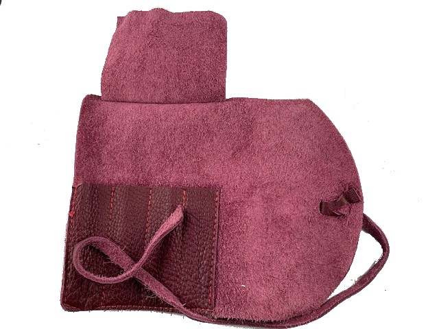 Porta penne in pelle – chiusura arrotolata con il laccio - Image 2