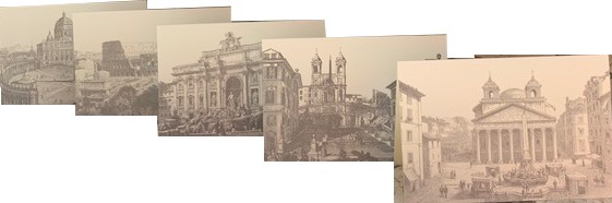 SCATOLA CONTENENTE 10 BIGLIETTI DOPPI E BUSTE CON VEDUTE DI ROMA - Image 2