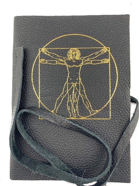 Diario in pelle LEONARDO – uomo vitruviano – chiusura con il laccio - Image 8