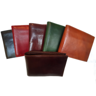 “PORTAFOGLIO IN PELLE “- pelle di vitello (Medio) con Portaspicci