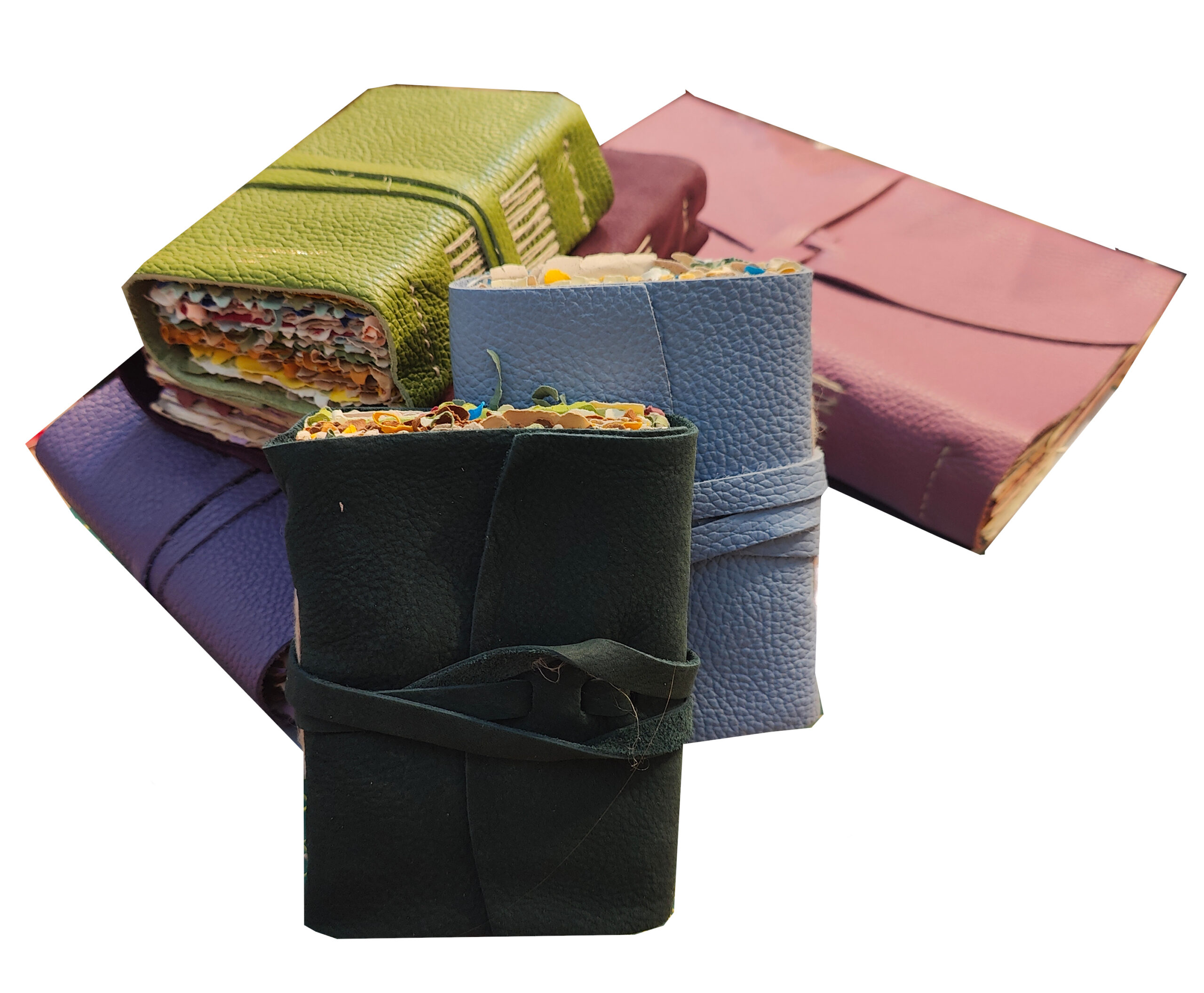 Diario in pelle “MICHELANGELO” – in carta semi-artigianale colorata, con orli sfrangiati a mano e quindi frastagliati. - immagine 28