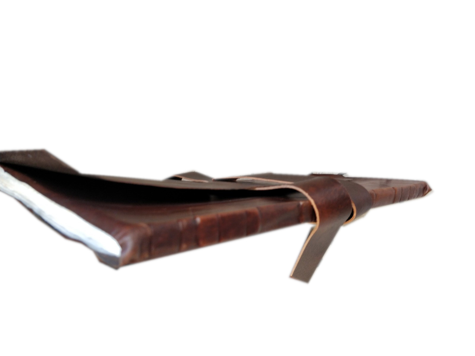 Libro firma in pelle “RUSTICO”– in Carta di Amalfi, chiusura con baltina in pelle e laccio - immagine 12