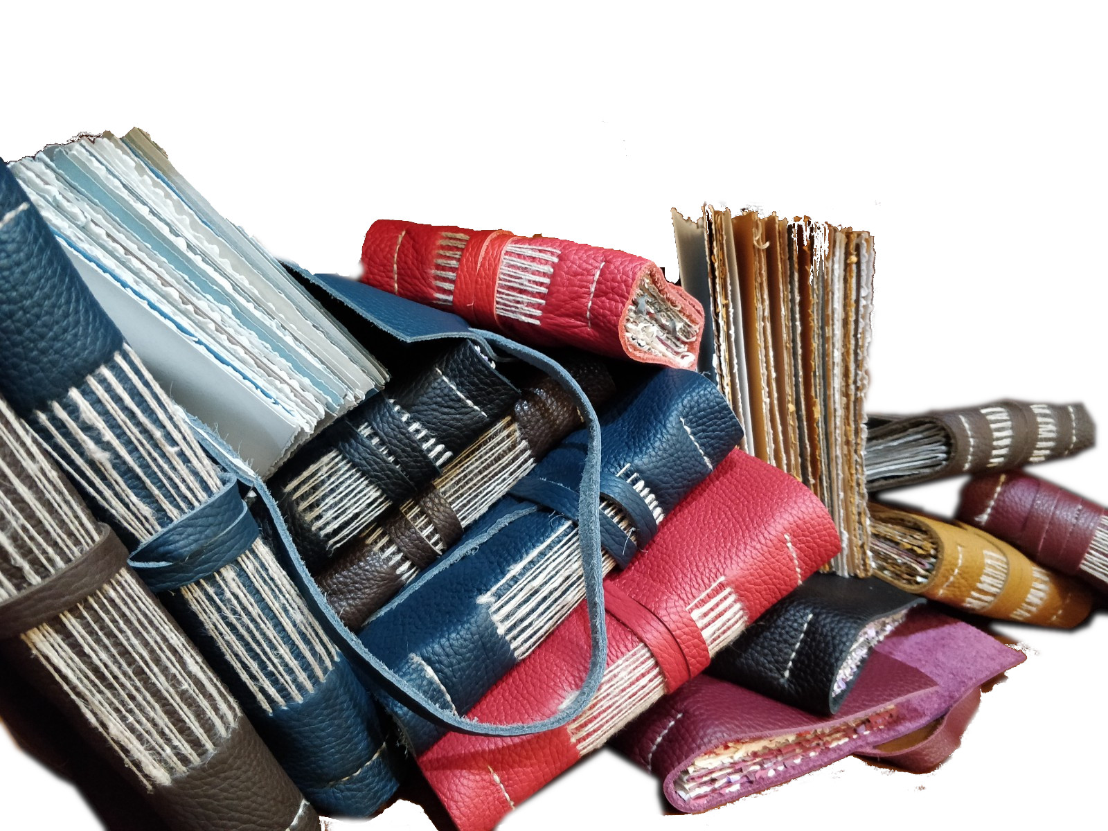 Diario in pelle “MICHELANGELO” – in carta semi-artigianale colorata, con orli sfrangiati a mano e quindi frastagliati. - immagine 25