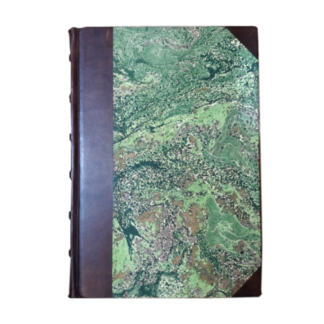 LIBRO FIRMA "RAFFAELLO" in Carta Marmorizzata e Pelle, interno in Carta di Amalfi fatta a mano