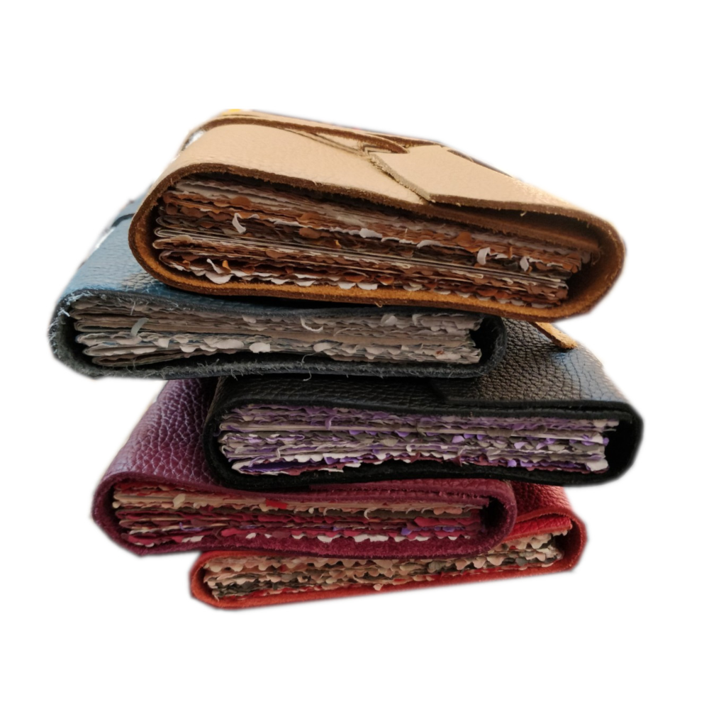 Diario in pelle “MICHELANGELO” – in carta semi-artigianale colorata, con orli sfrangiati a mano e quindi frastagliati. - immagine 16