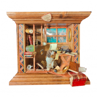 LIBRERIA IN MINIATURA "03-112022" "Mai lasciare il cane da solo nello studio"