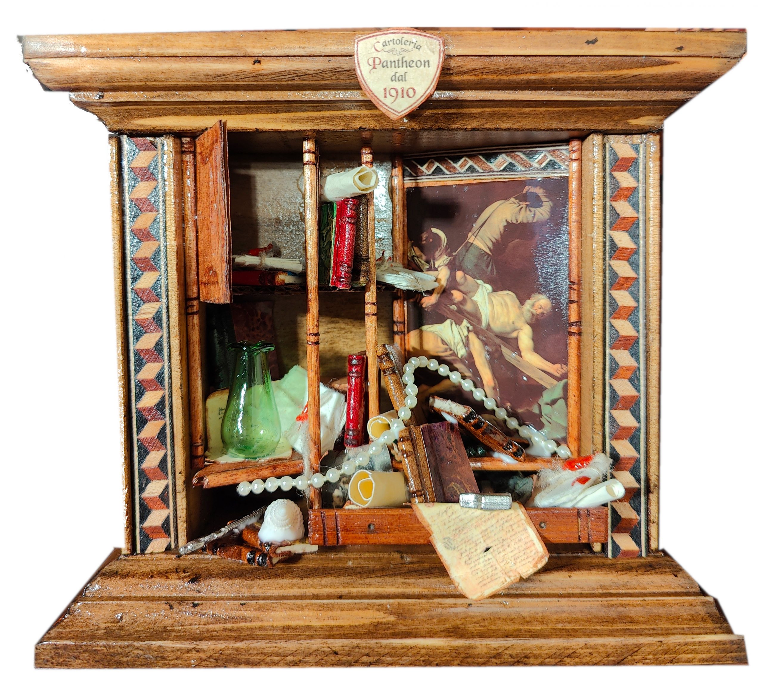 LIBRERIA IN MINIATURA "01-022023" (Crocifissione di San Pietro - Caravaggio) - Image 3